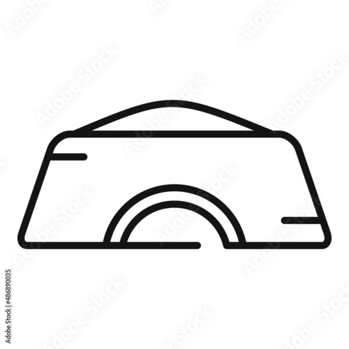 Dog food bowl icon outline vector. Animal feed