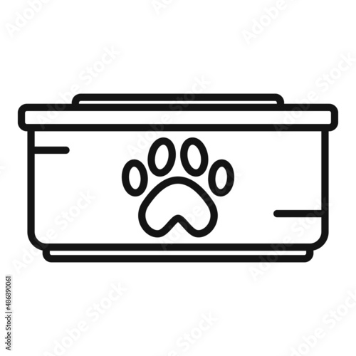Dog food plastic bowl icon outline vector. Pet feed