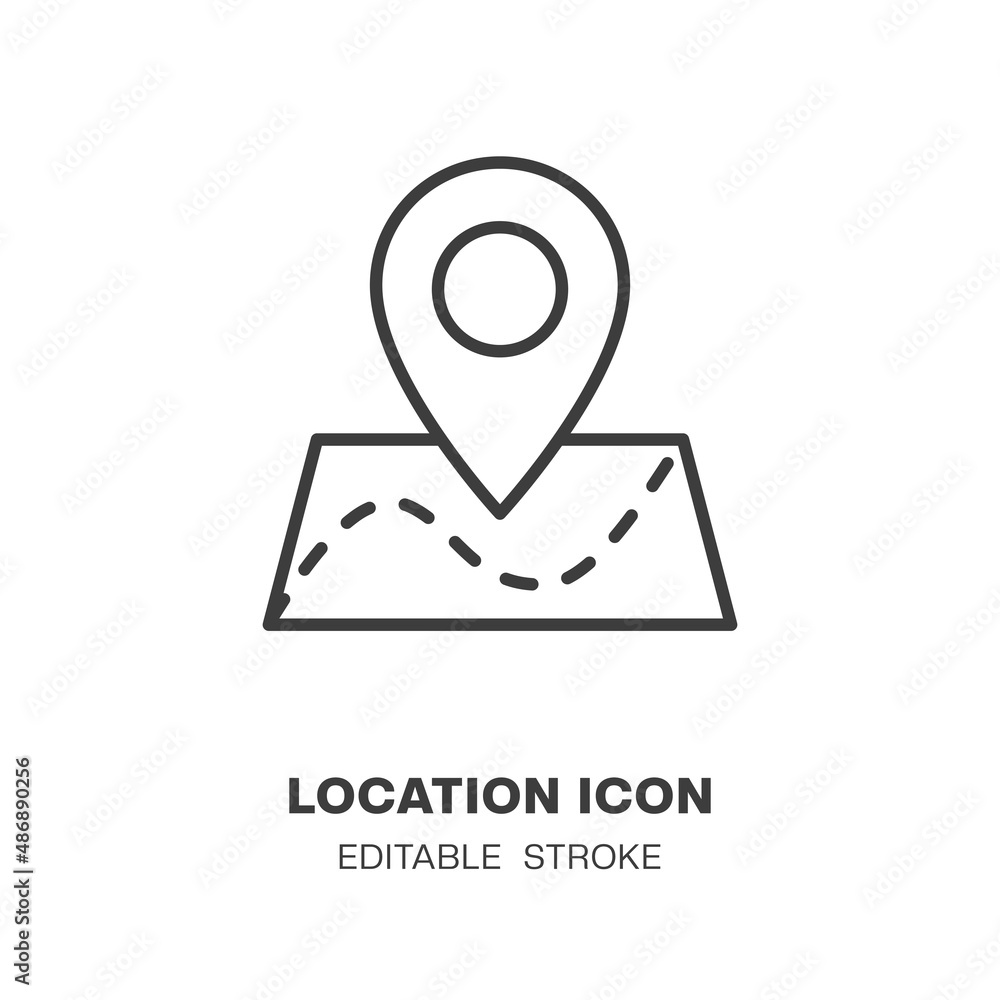 Map Location Icon, Navigation icon line art design. Editable stroke, Vector illustration Map Location Icon, Navigation icon line art design. Editable stroke, Vector illustration