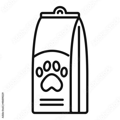 Dog food package icon outline vector. Animal feed