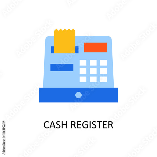 Cash Register Vector Flat Icon Design illustration. Banking and Payment Symbol on White background EPS 10 File