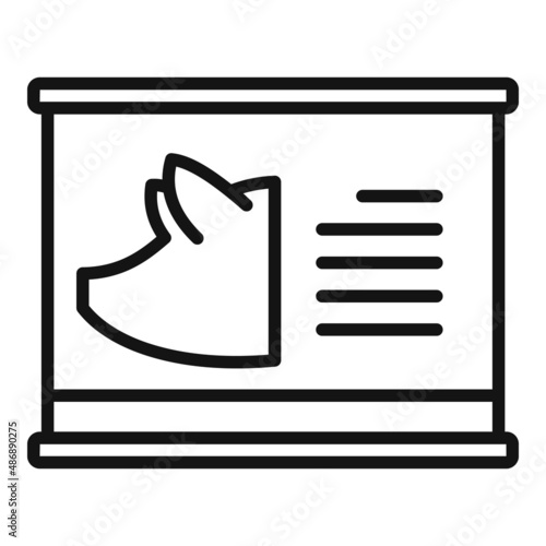 Pork dog food icon outline vector. Bowl feed