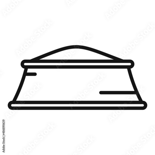 Pet food bowl icon outline vector. Animal food