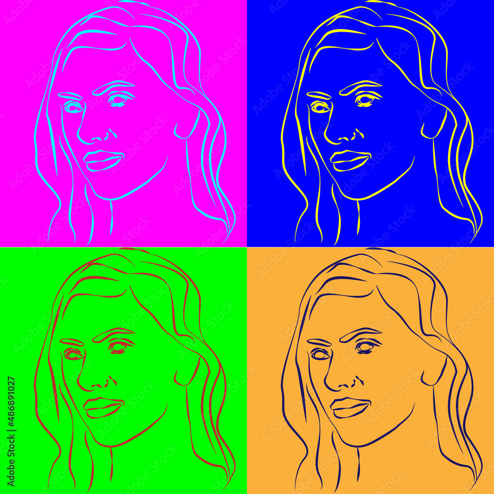 Pop art portrait of a girl Pop art portrait of a girl