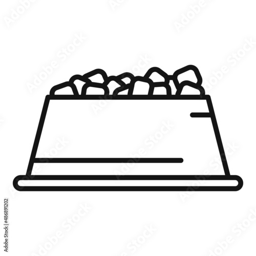 Full dog bowl icon outline vector. Animal pet dish