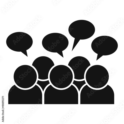 Speech group icon simple vector. People talk