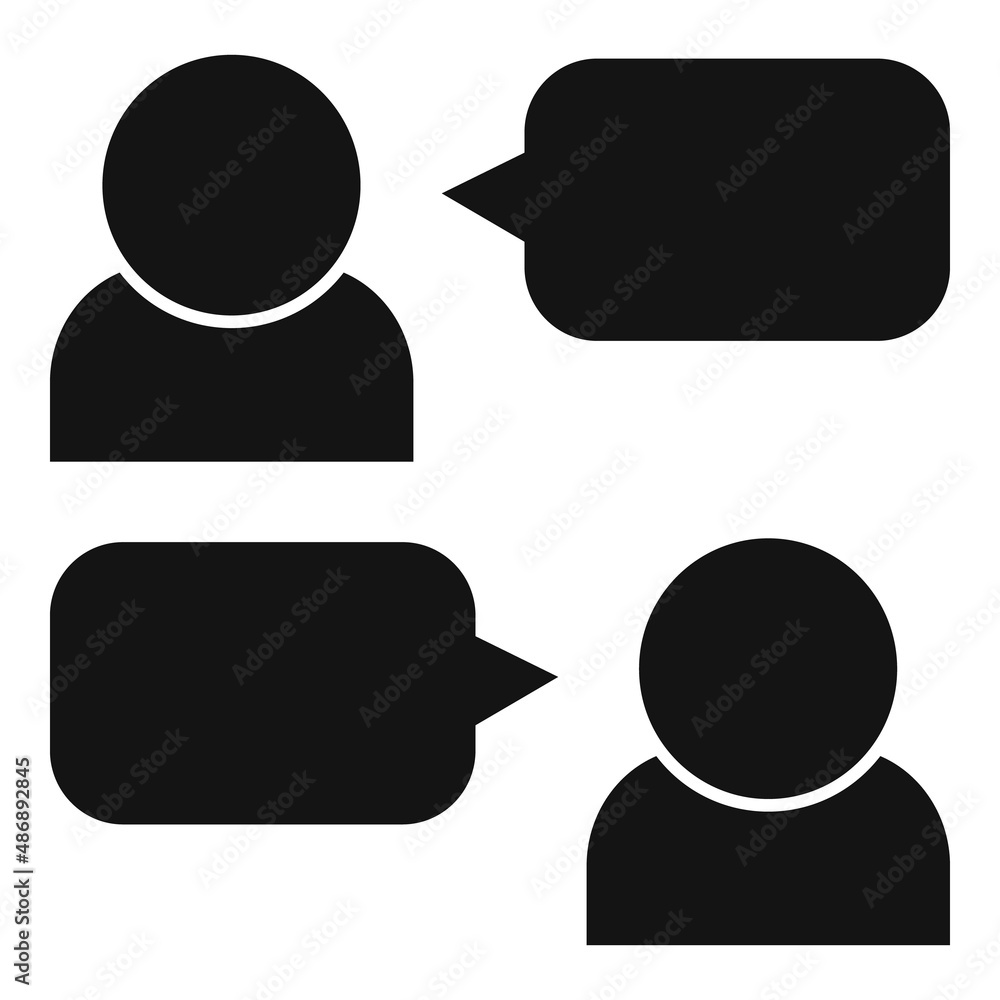 Group talk icon simple vector. Speak chat Group talk icon simple vector. Speak chat