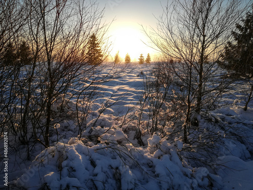Sunset on the waves.
 
