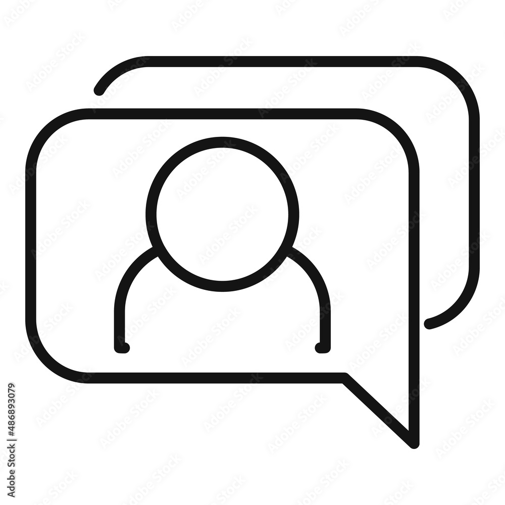 Discussion icon outline vector. People talk Discussion icon outline vector. People talk
