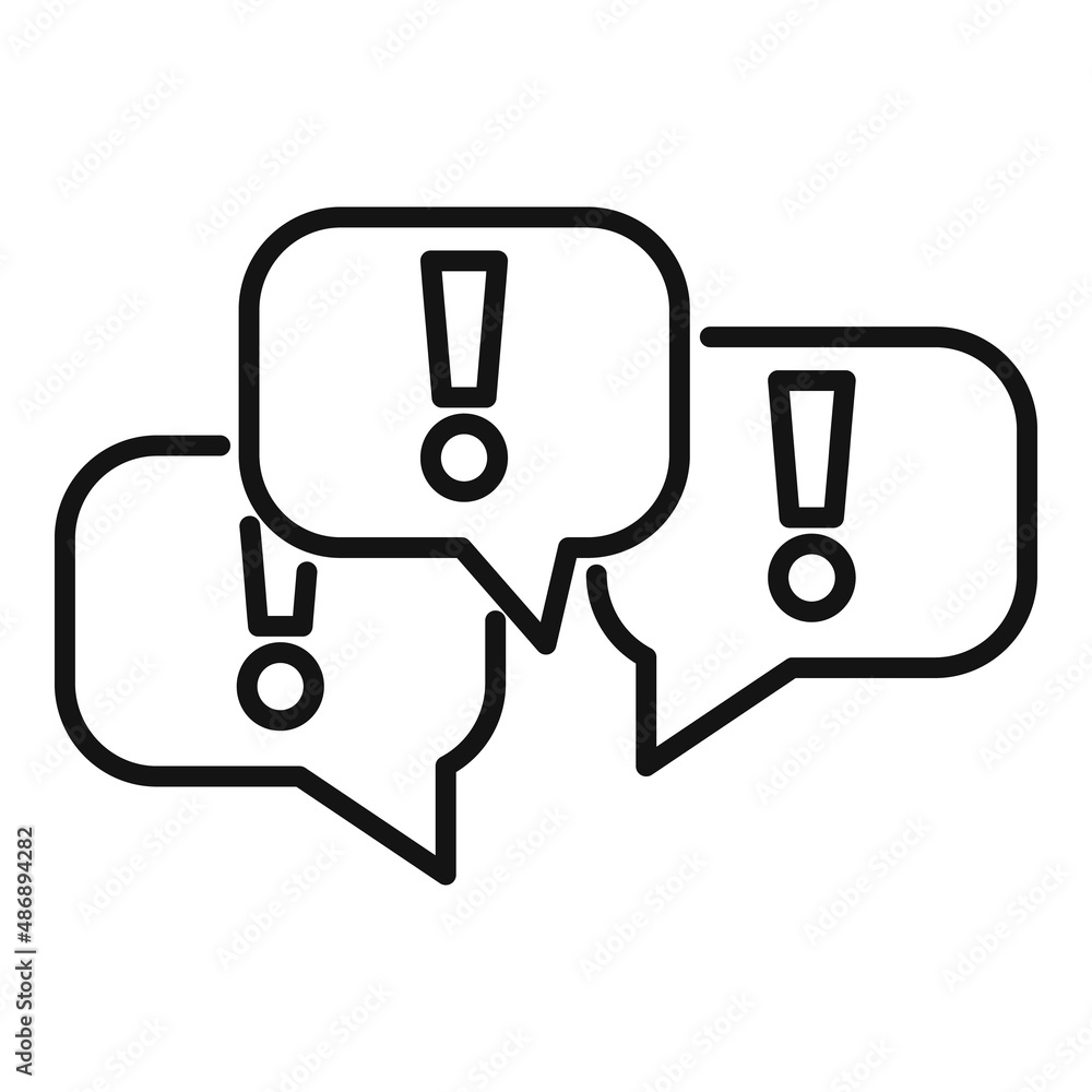 Discussion chat bubble icon outline vector. People talk