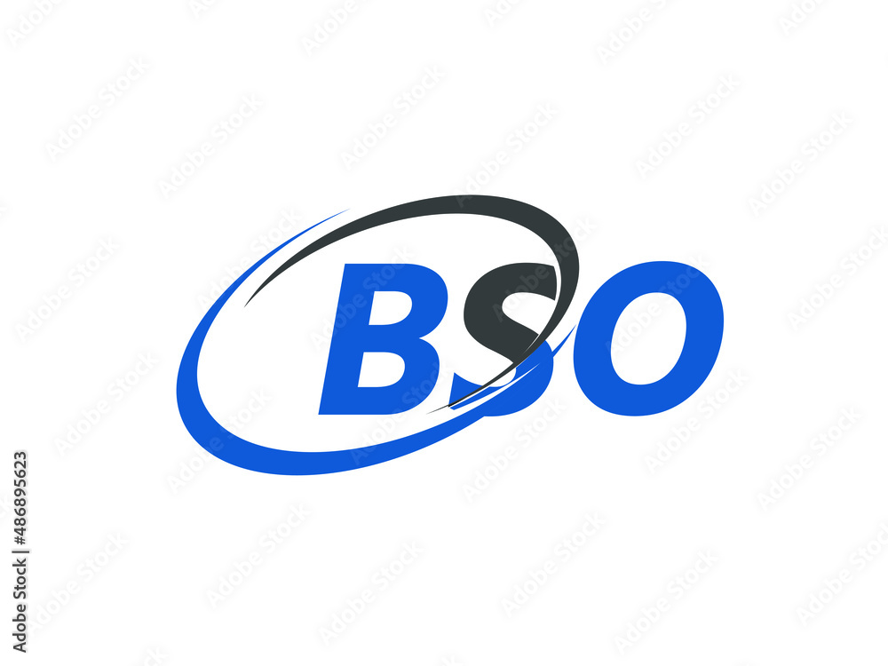 BSO letter creative modern elegant swoosh logo design