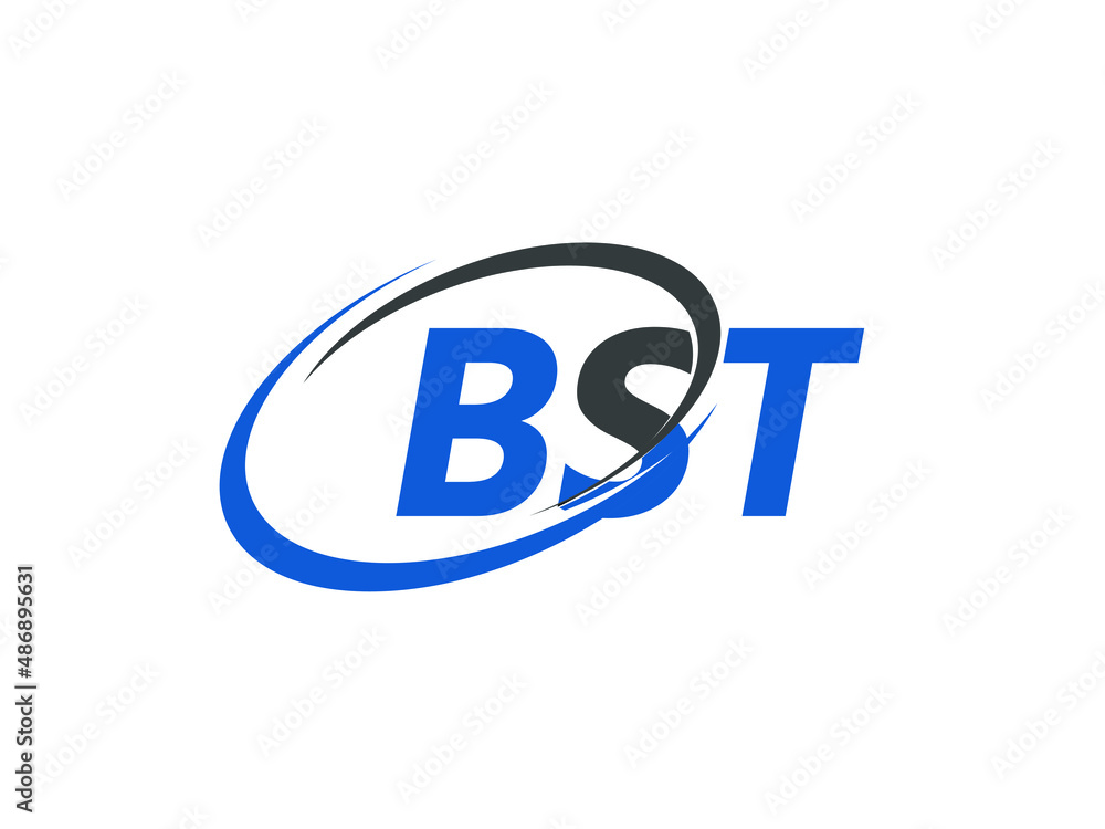 BST letter creative modern elegant swoosh logo design BST letter creative modern elegant swoosh logo design