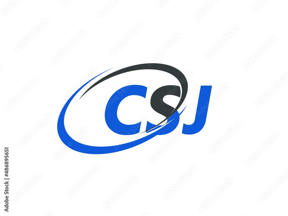 CSJ letter creative modern elegant swoosh logo design CSJ letter creative modern elegant swoosh logo design
