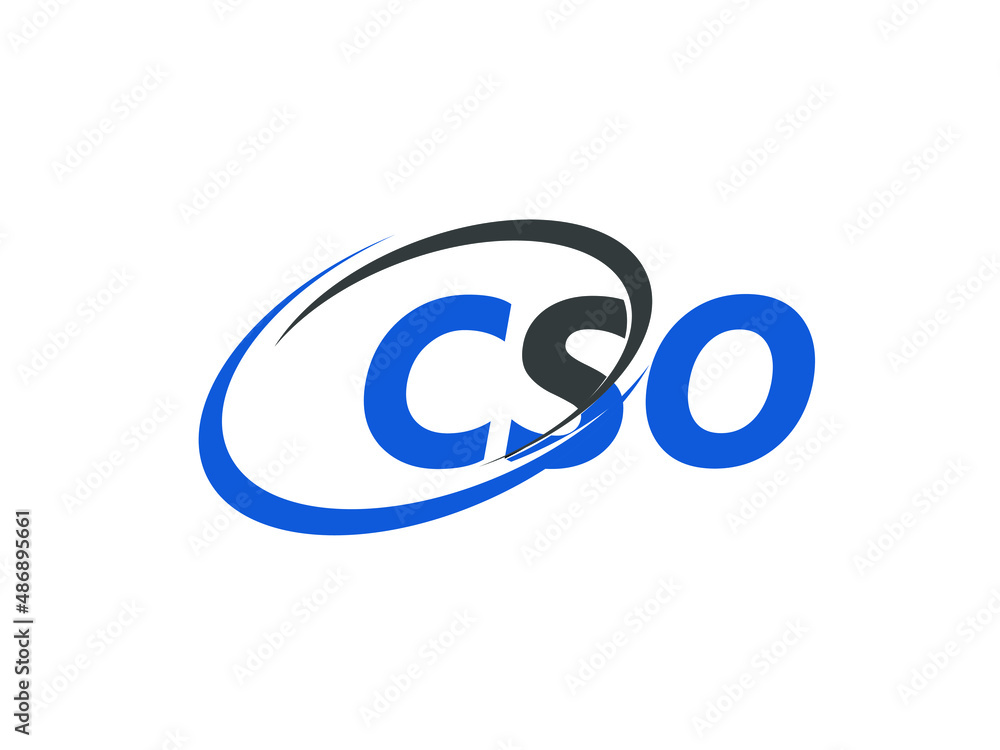 CSO letter creative modern elegant swoosh logo design CSO letter creative modern elegant swoosh logo design