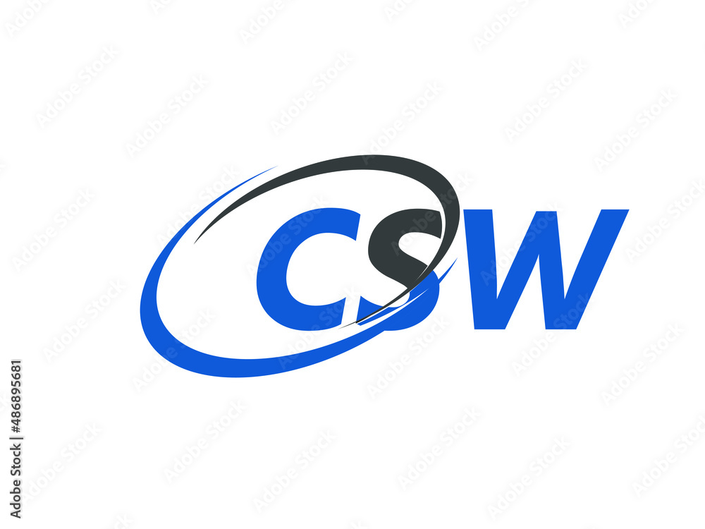 CSW letter creative modern elegant swoosh logo design CSW letter creative modern elegant swoosh logo design