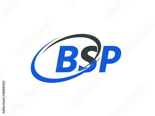 BSP letter creative modern elegant swoosh logo design