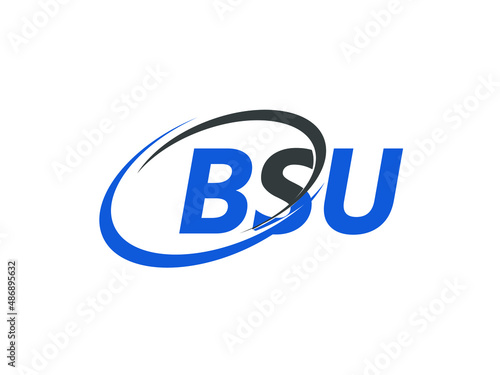 Free Download BSU letter creative modern elegant swoosh logo design - GFXLoad