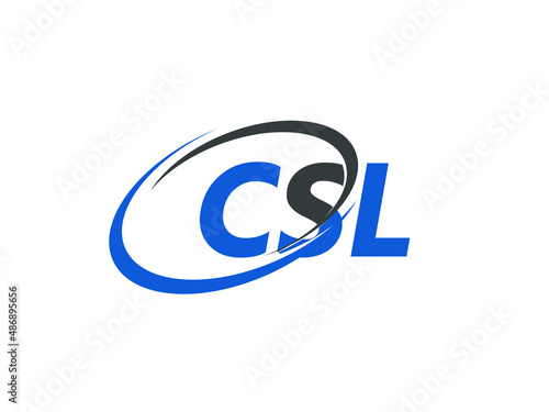 CSL letter creative modern elegant swoosh logo design