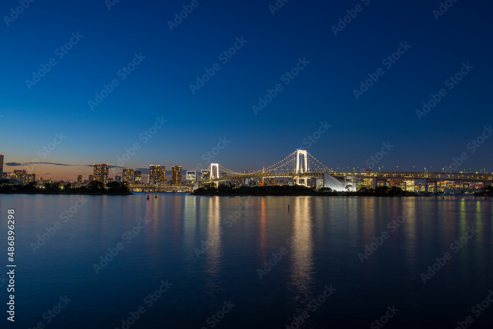 東京 お台場　レインボーブリッジ 夜景