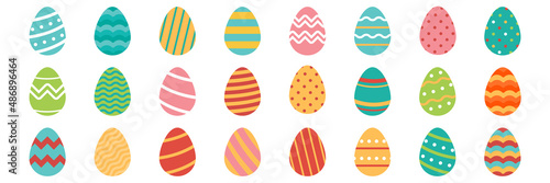 Easter egg vector set icon