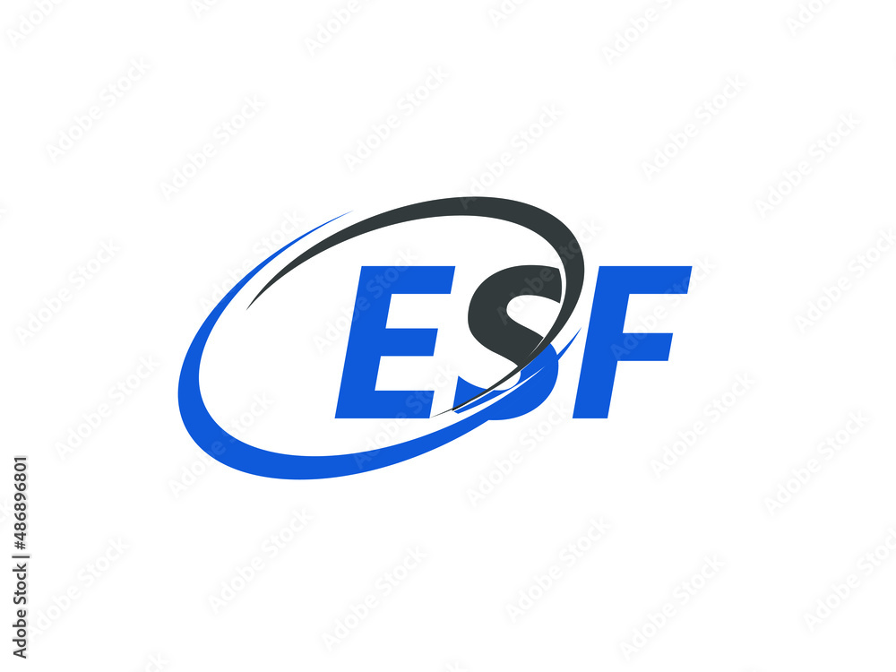 ESF letter creative modern elegant swoosh logo design ESF letter creative modern elegant swoosh logo design
