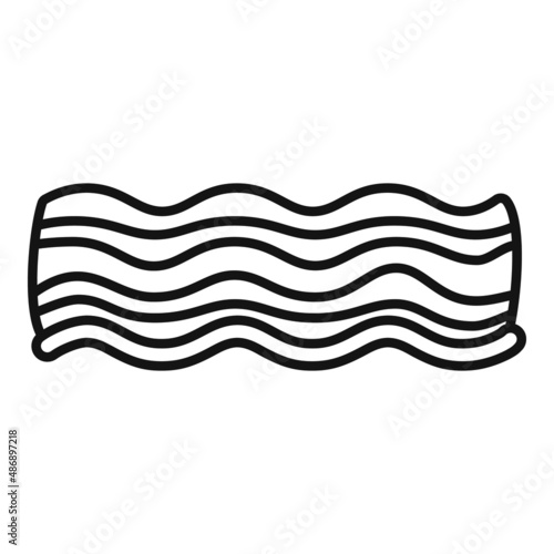 Crispy bacon icon outline vector. Breakfast slice