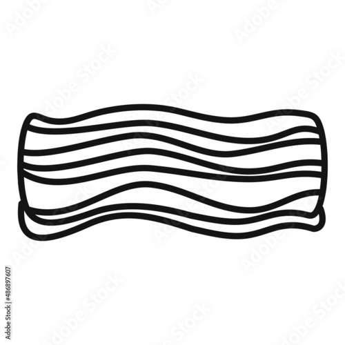 Strip bacon icon outline vector. Smoked food