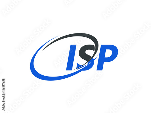 ISP letter creative modern elegant swoosh logo design