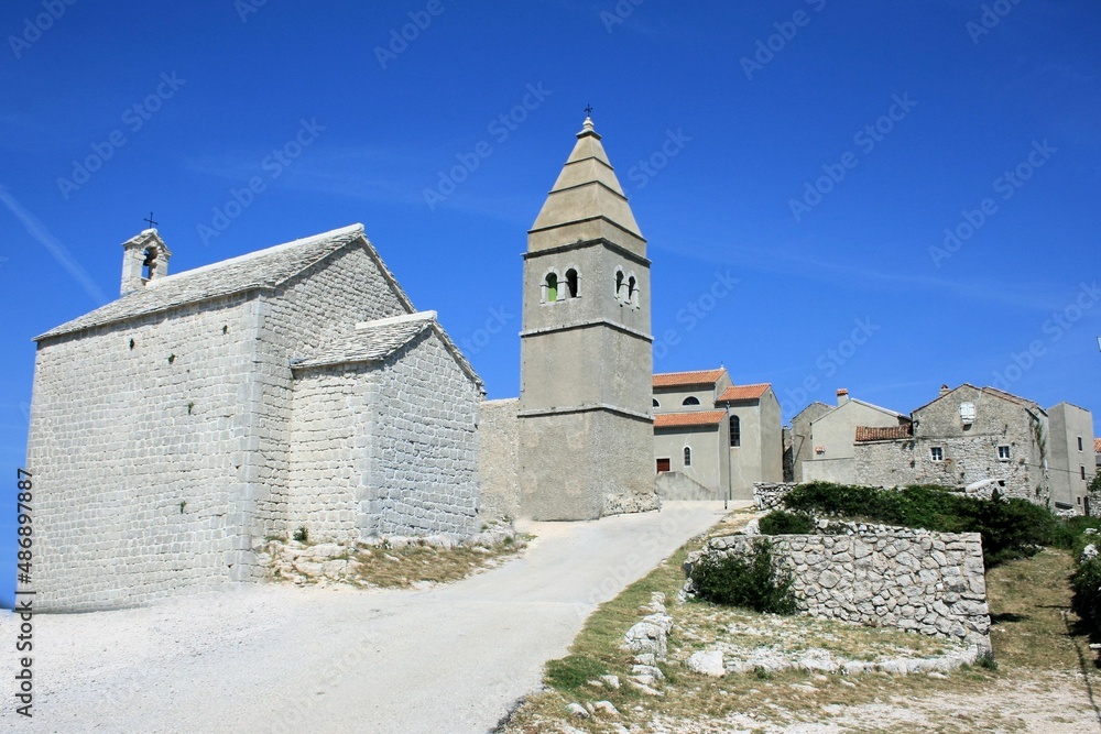 the lovely ancient hill town Lubenice, island Cres, Croatia