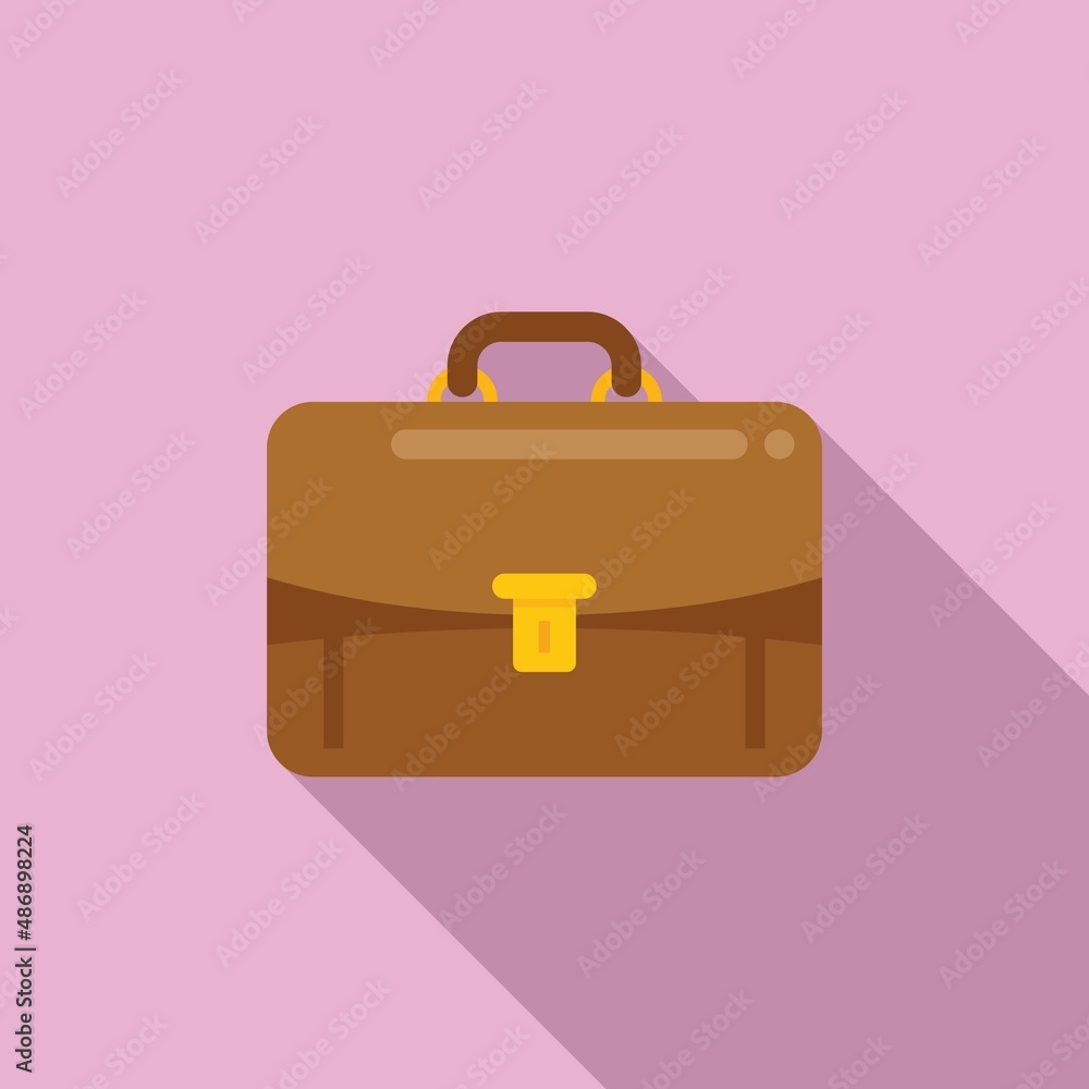 Work briefcase icon flat vector. Case bag Work briefcase icon flat vector. Case bag