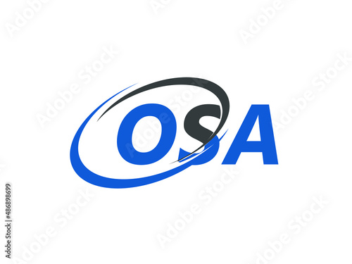 OSA letter creative modern elegant swoosh logo design