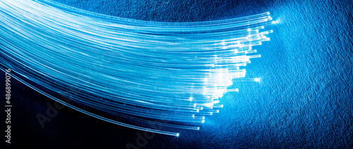 Photography Bundle of optical fibers with lights in the ends
