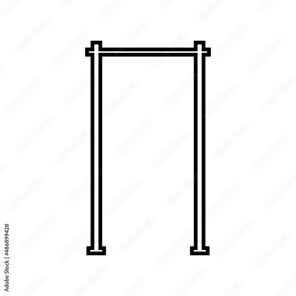 Horizontal bar line icon. Horizontal or high bar for pull-ups, chin-ups and gymnastic exercises. Vector Illustration Horizontal bar line icon. Horizontal or high bar for pull-ups, chin-ups and gymnastic exercises. Vector Illustration