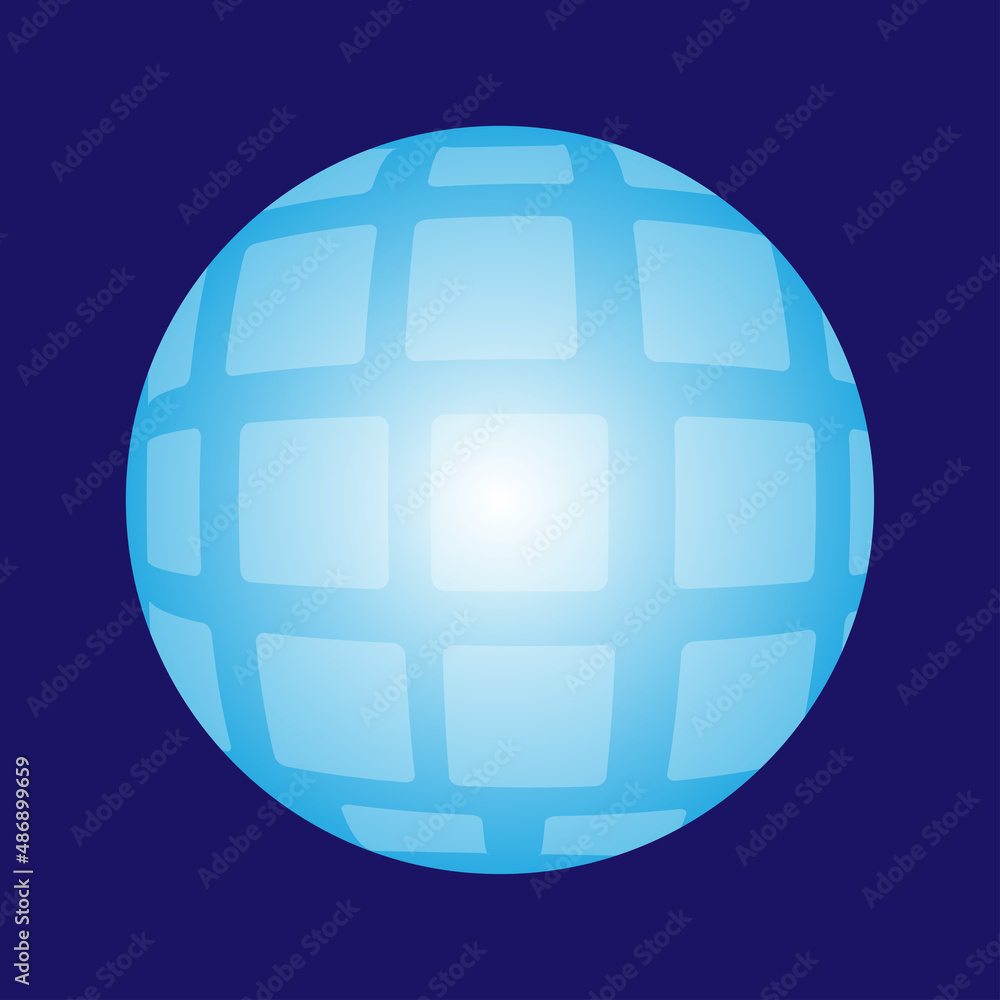 Technology and innovation neon ball on blue background Technology and innovation neon ball on blue background