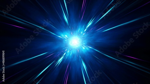 Glowing Blue Light Star Burst
