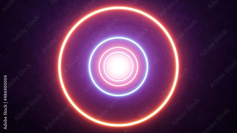 Glowing Red and Blue Circle Light in the Cave 3D Rendering Glowing Red and Blue Circle Light in the Cave 3D Rendering