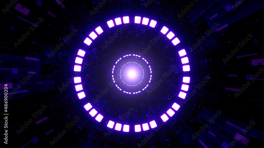 Shining Dotted Circle Light in the Dark Sci Fi Tunnel Texture Shining Dotted Circle Light in the Dark Sci Fi Tunnel Texture