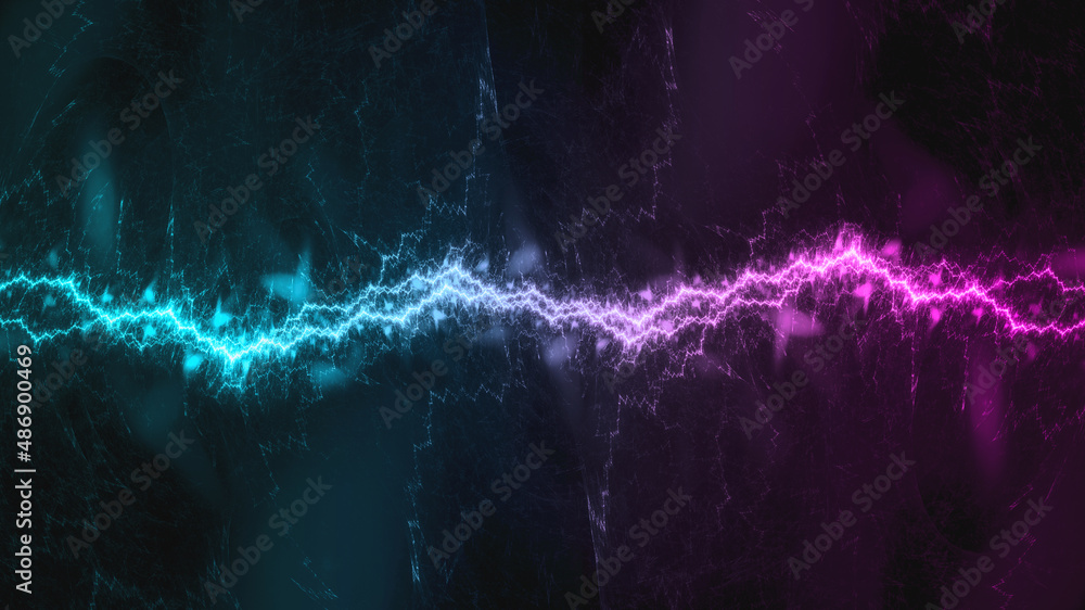 Neon plasma, abstract electrical lightning