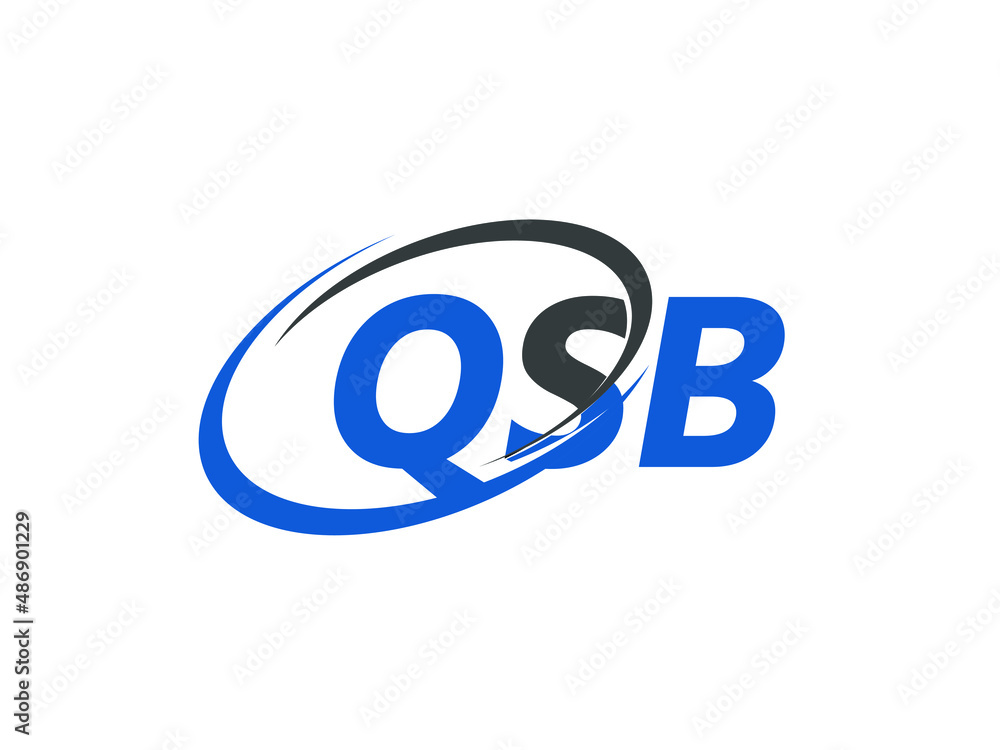 QSB letter creative modern elegant swoosh logo design QSB letter creative modern elegant swoosh logo design
