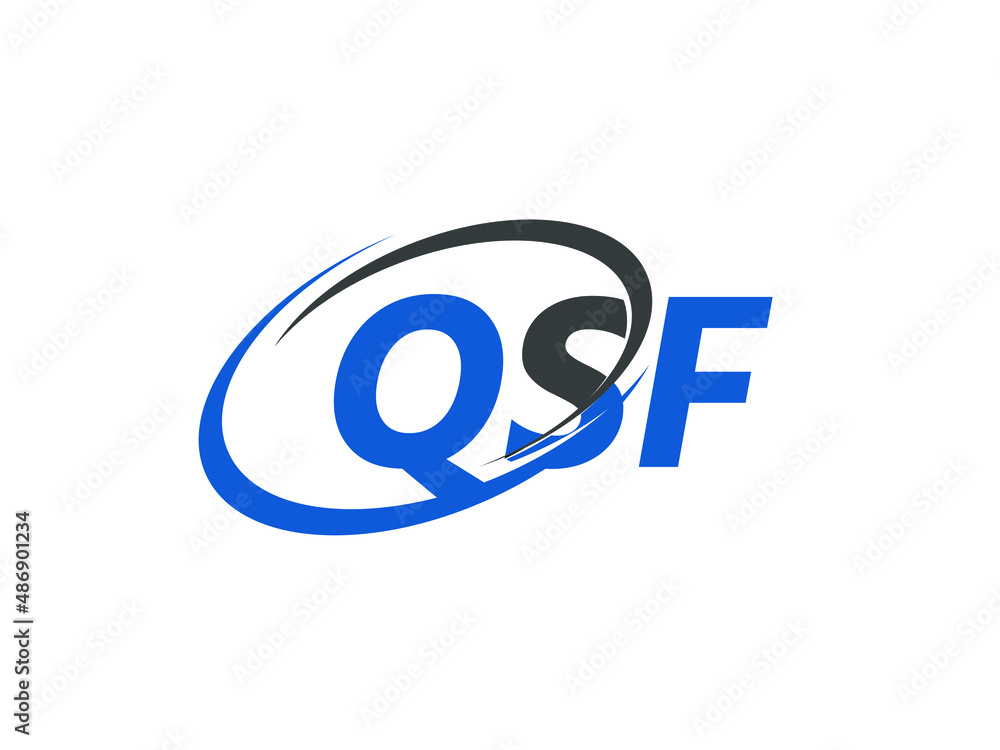 QSF letter creative modern elegant swoosh logo design QSF letter creative modern elegant swoosh logo design