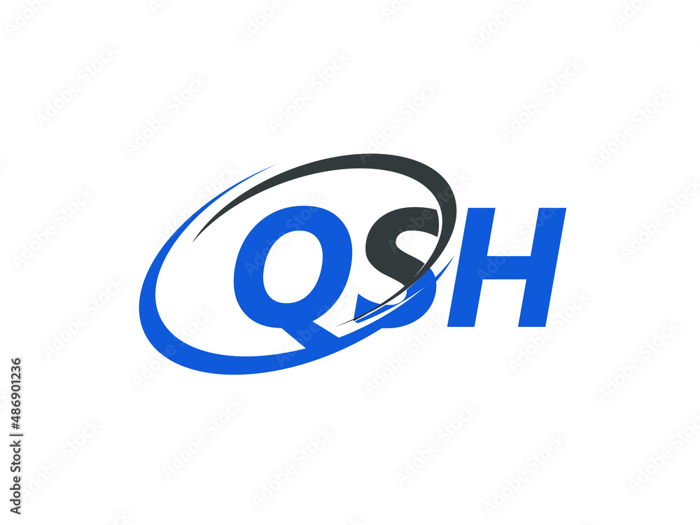 QSH letter creative modern elegant swoosh logo design QSH letter creative modern elegant swoosh logo design