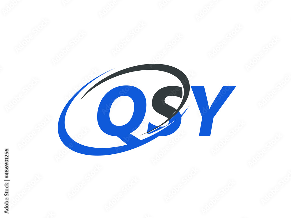 QSY letter creative modern elegant swoosh logo design QSY letter creative modern elegant swoosh logo design