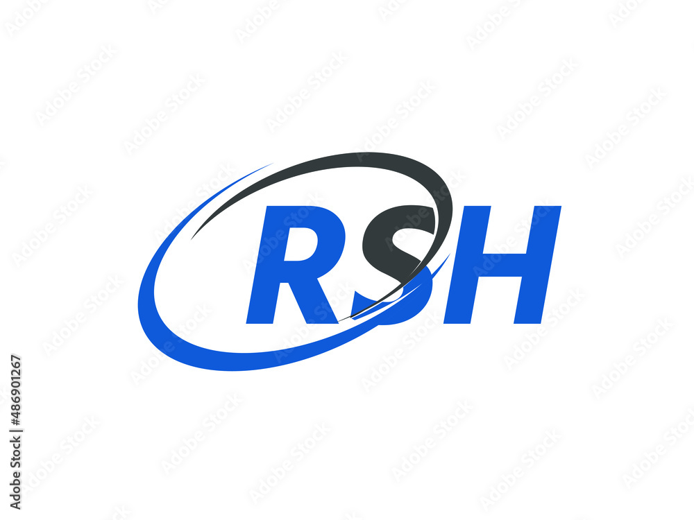 RSH letter creative modern elegant swoosh logo design RSH letter creative modern elegant swoosh logo design