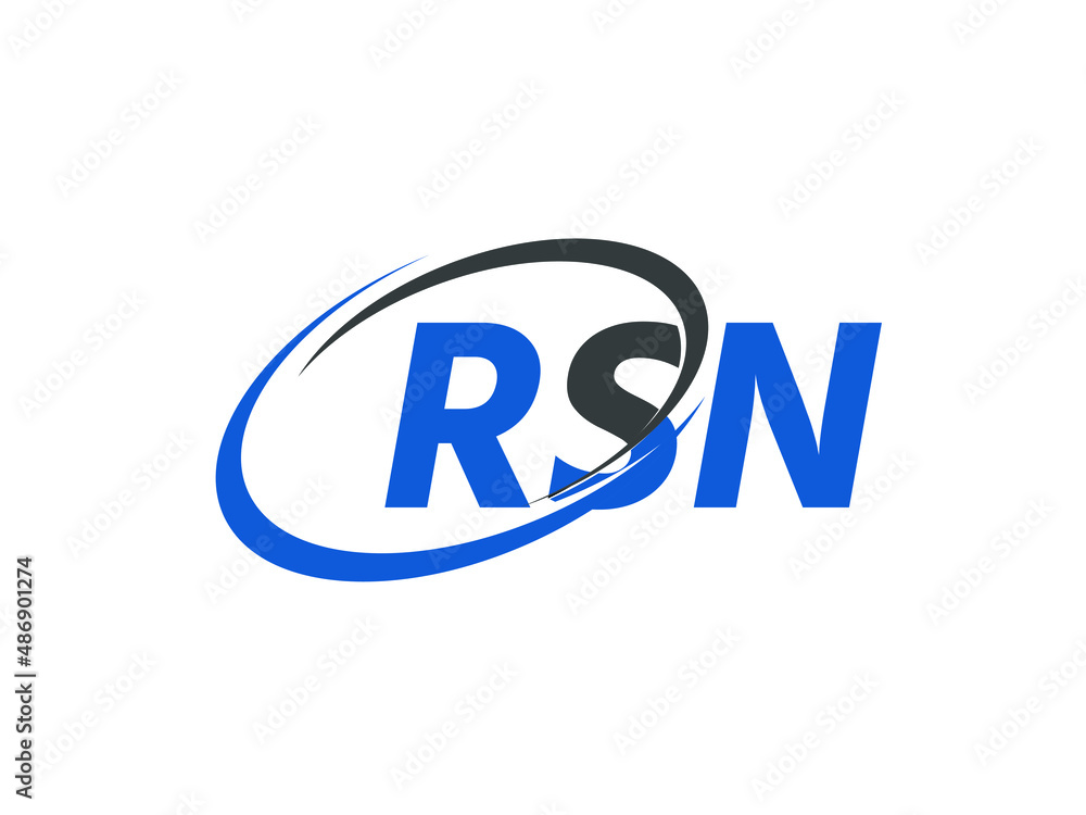 RSN letter creative modern elegant swoosh logo design RSN letter creative modern elegant swoosh logo design