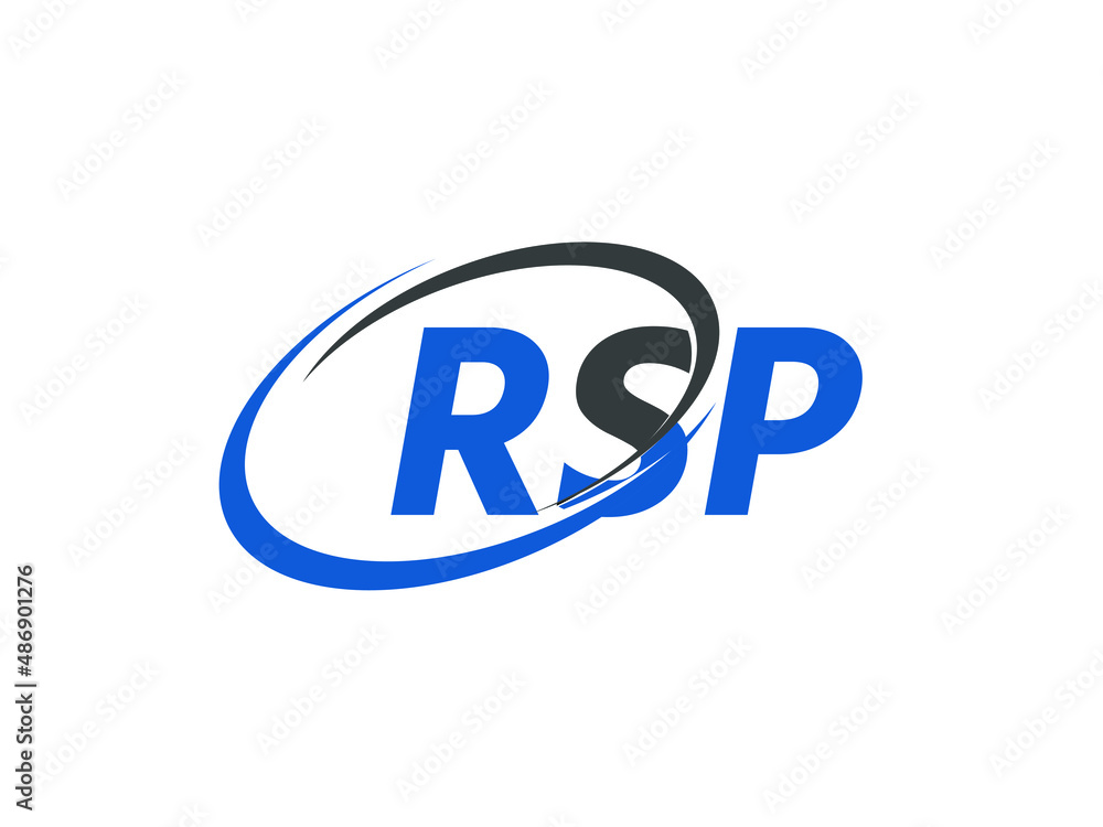 RSP letter creative modern elegant swoosh logo design