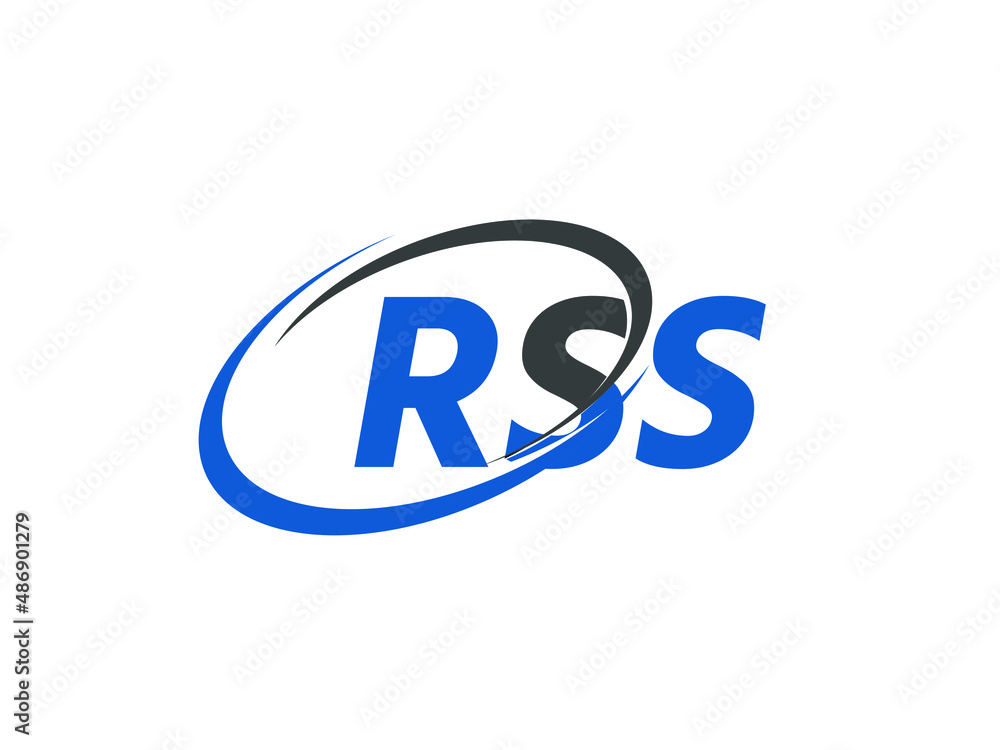 RSS letter creative modern elegant swoosh logo design RSS letter creative modern elegant swoosh logo design