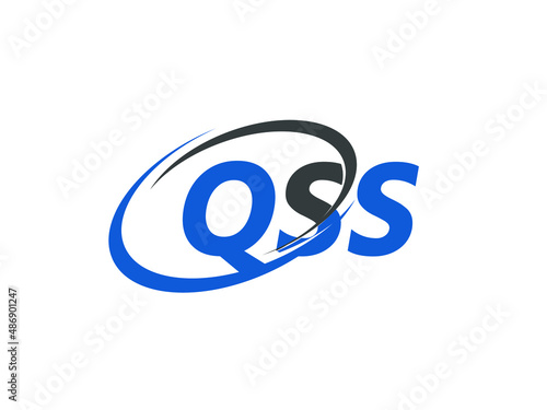 QSS letter creative modern elegant swoosh logo design