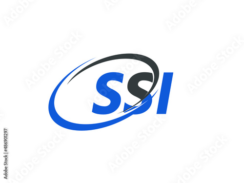 SSI letter creative modern elegant swoosh logo design photo