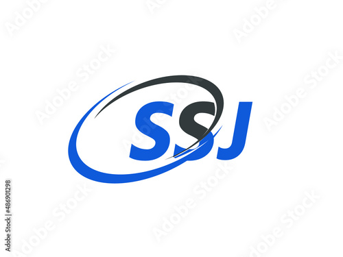 SSJ letter creative modern elegant swoosh logo design