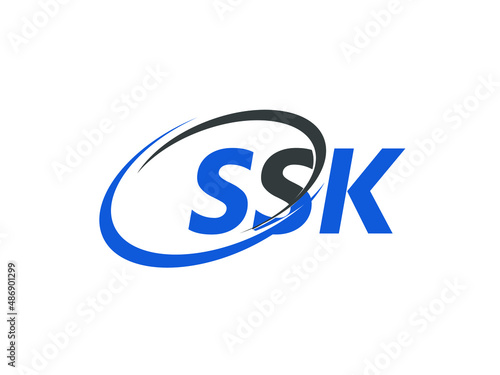 SSK letter creative modern elegant swoosh logo design photo